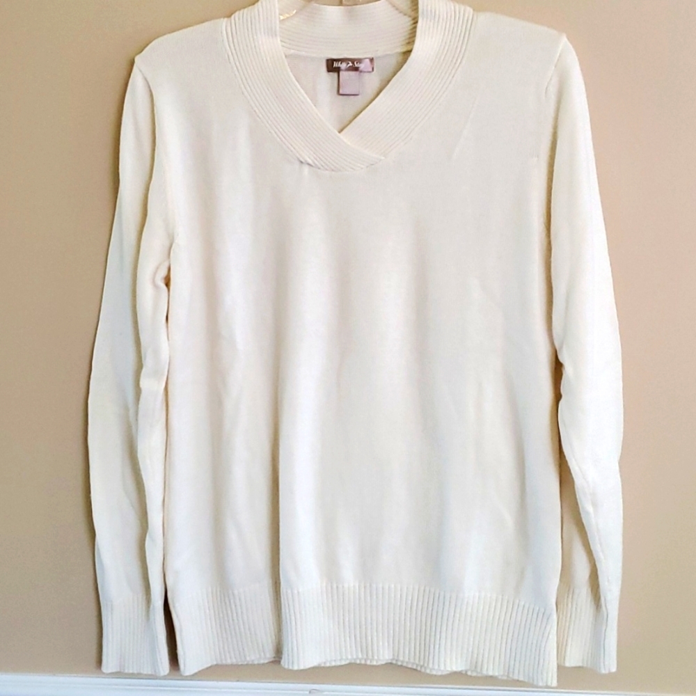 Cream v-neck sweater